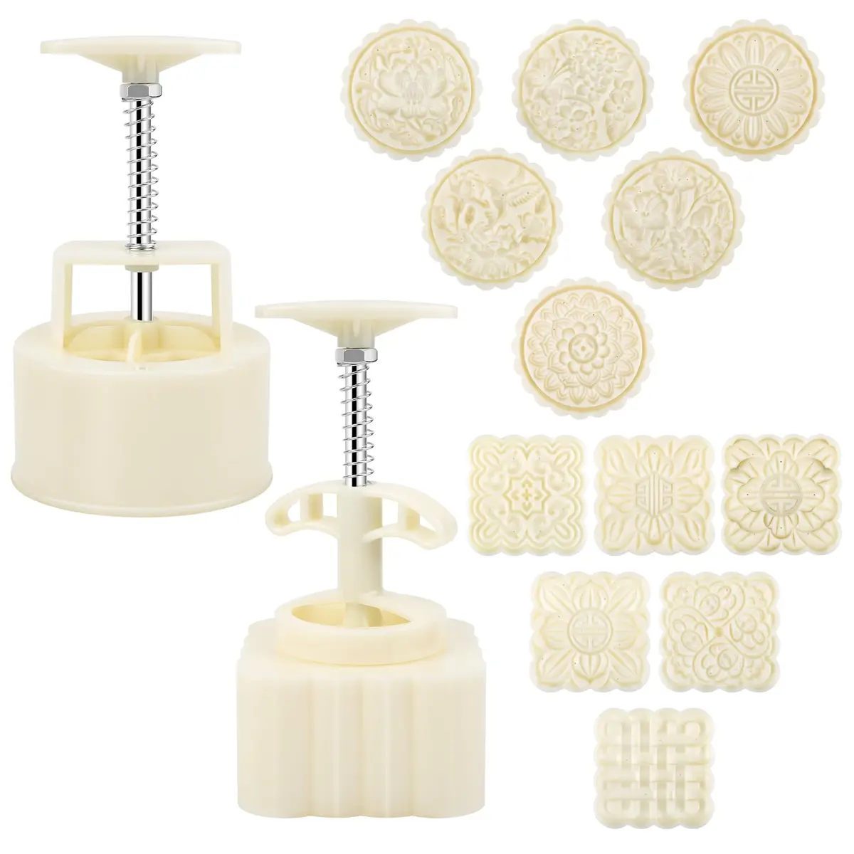 Luxiv Mooncake Mold Set 200g | 12 Patterns Round & Square Food-Grade - main product image
