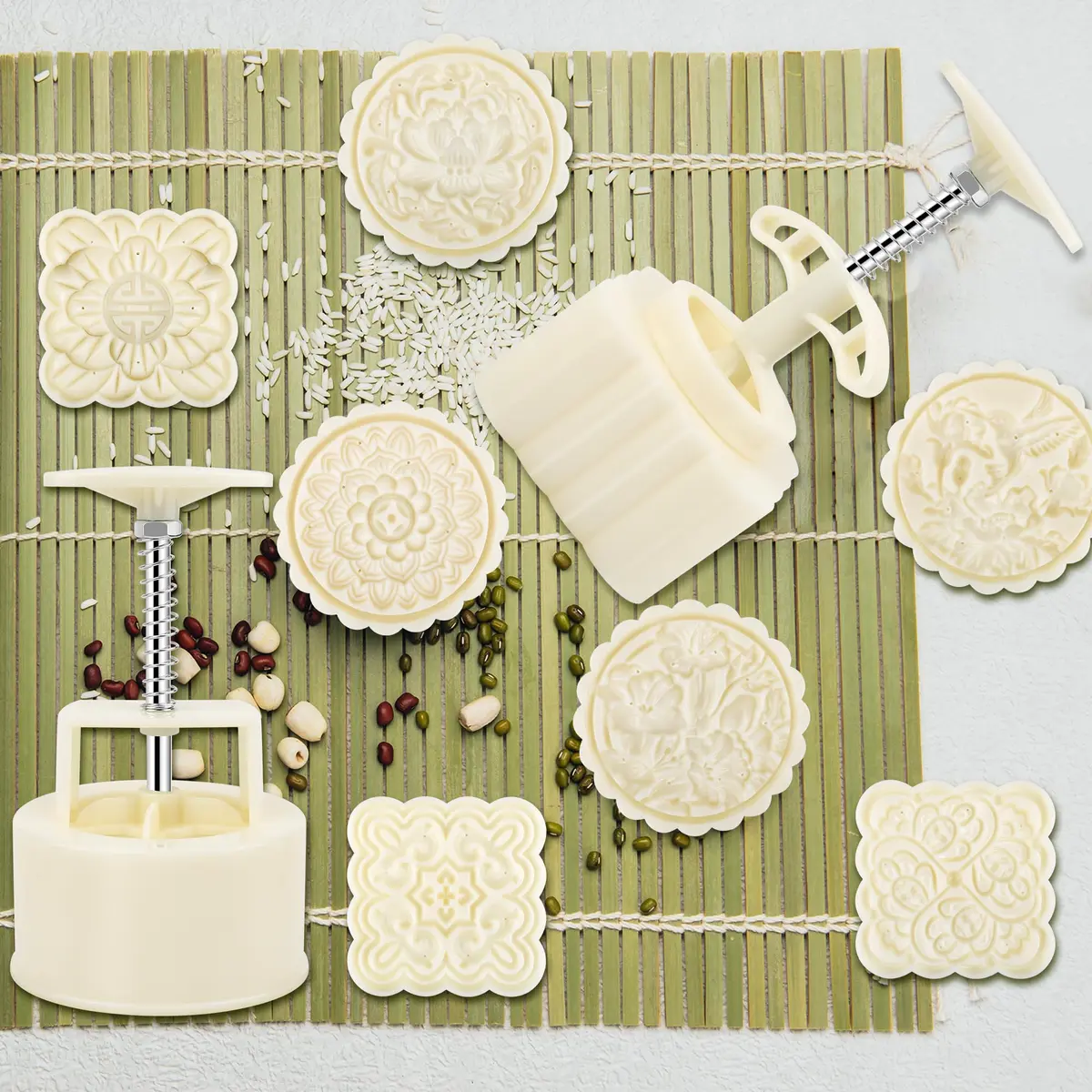 Luxiv Mooncake Mold Set 200g | 12 Patterns Round & Square Food-Grade - view 8
