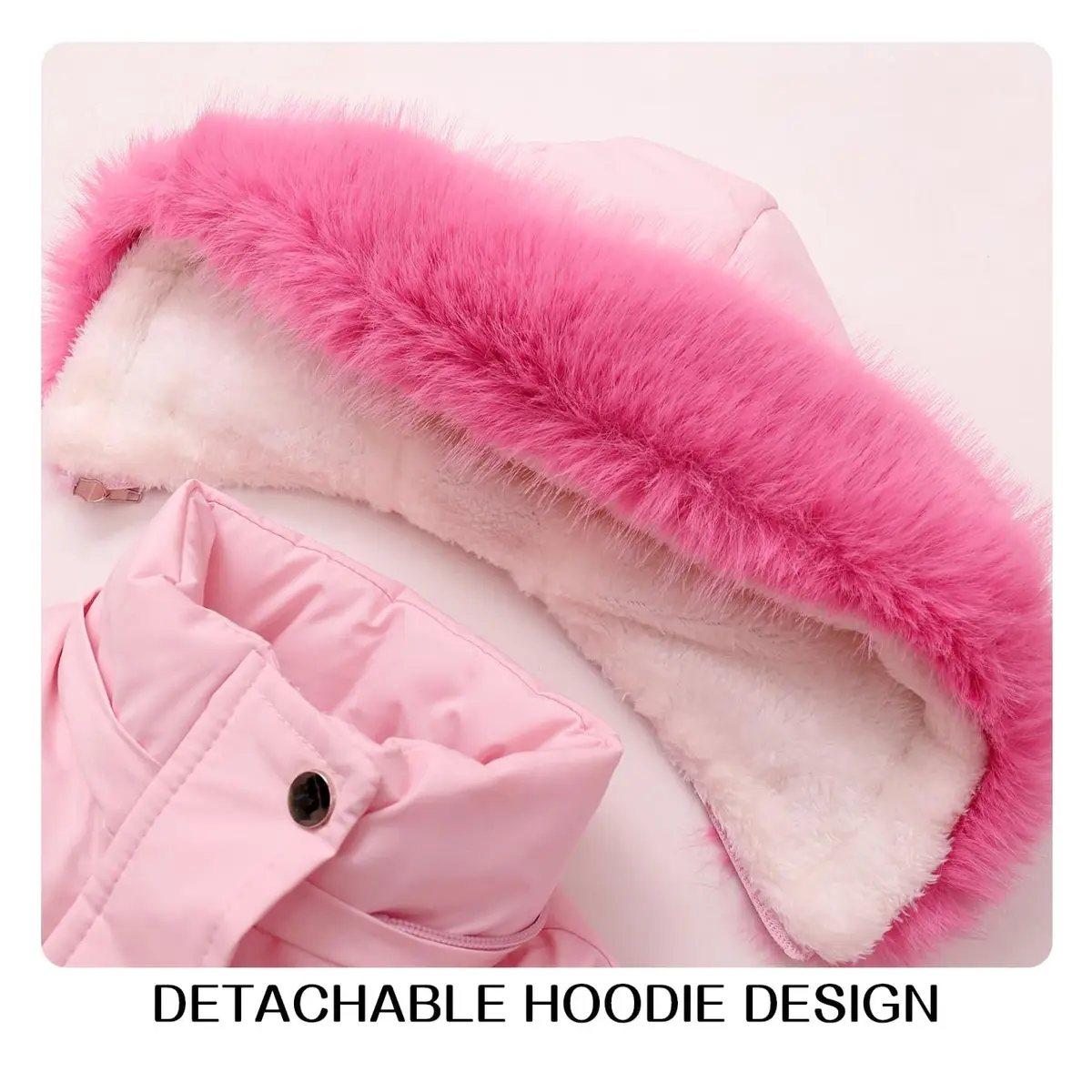 Mokitoni Winter Coat for Girls 7-8 Years Pink | Waterproof & Windproof - view 2