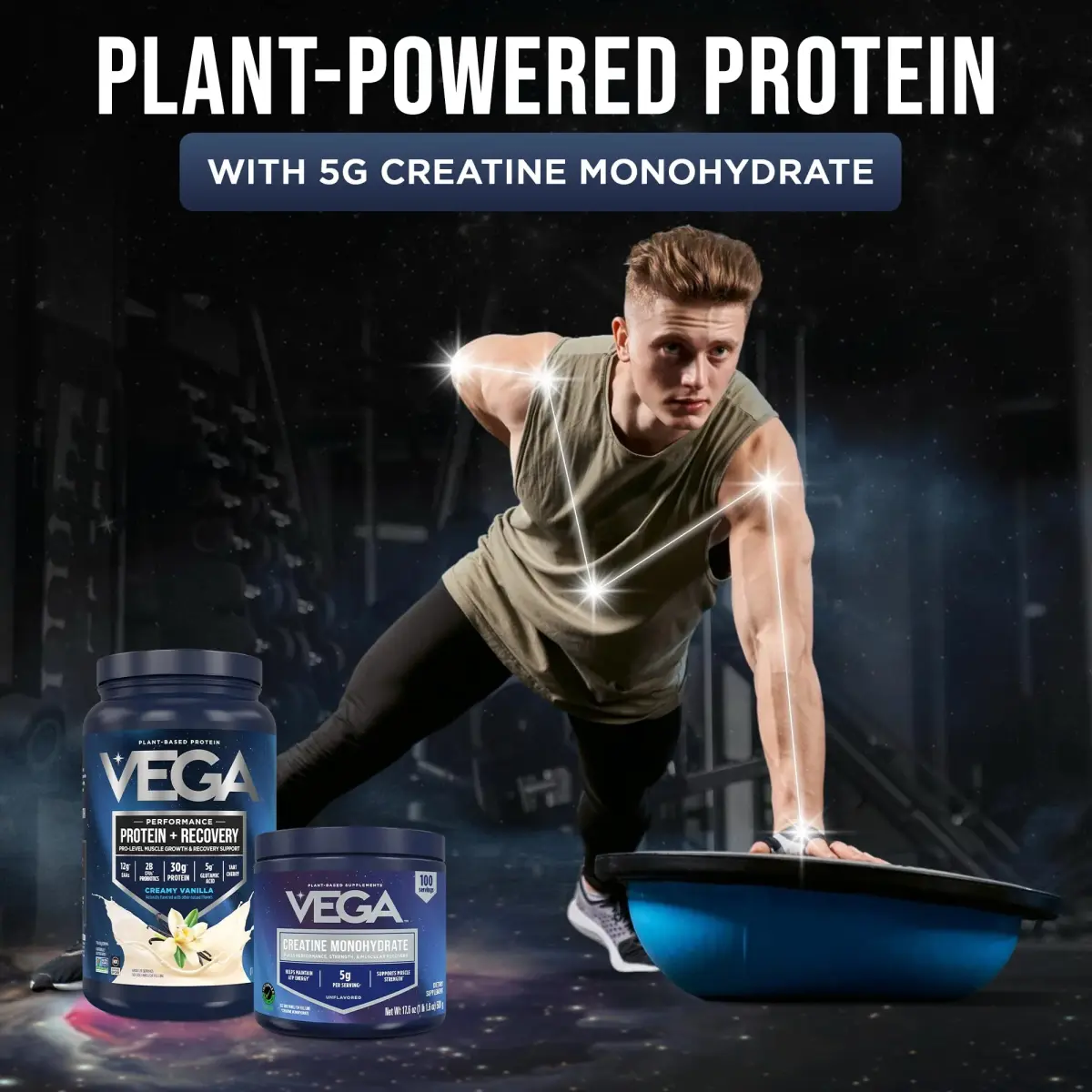 Vega Protein + Recovery Vanilla & Creatine Monohydrate Powder Bundle - 1.8 lbs - view 2