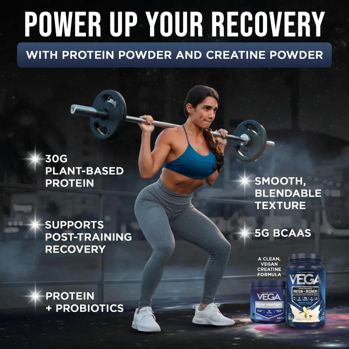 Vega Protein + Recovery Vanilla & Creatine Monohydrate Powder Bundle - 1.8 lbs - view 3