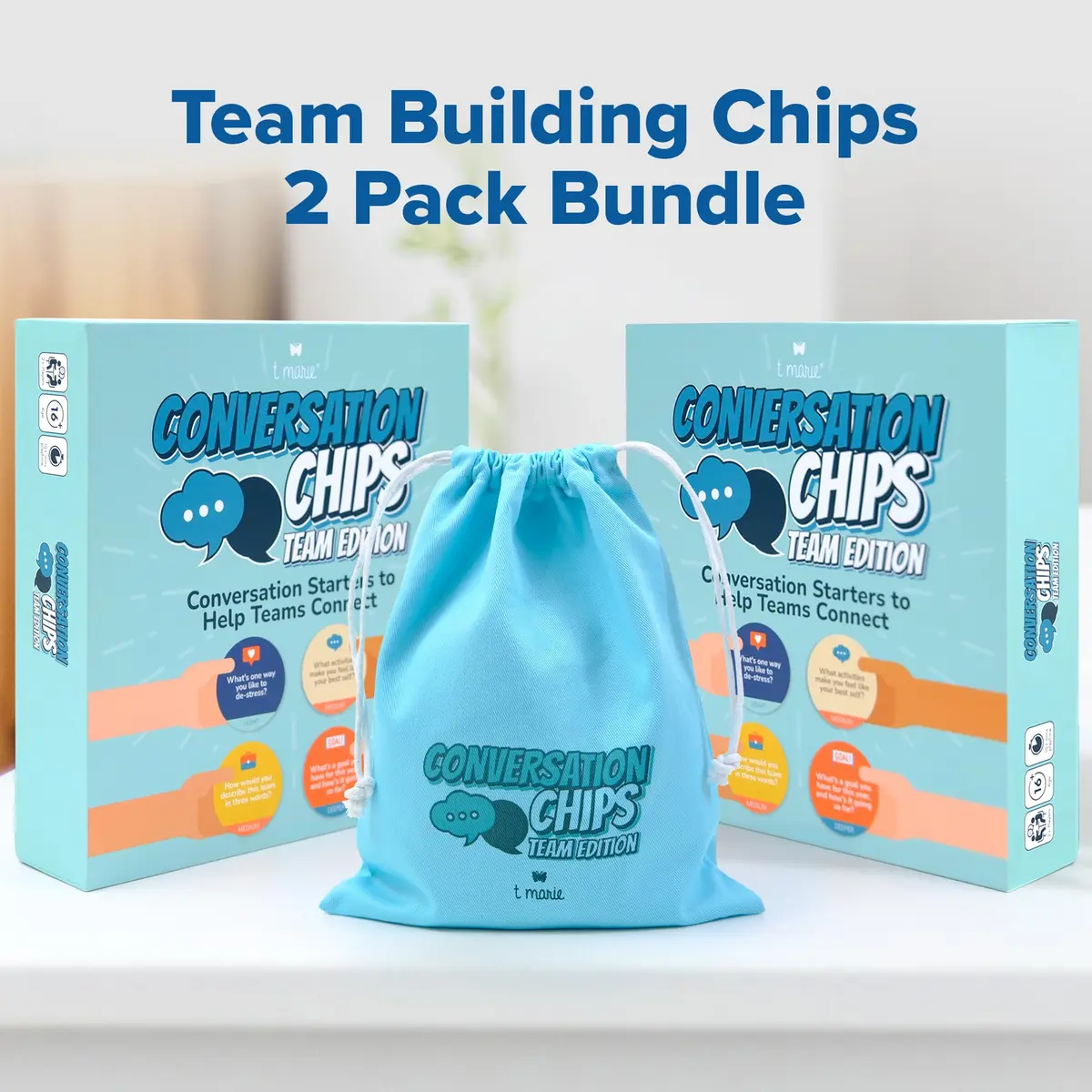 T MARIE Conversation Chips Team Building Game 2 Pack Bundle | Fun Ice Breaker for Work - view 2