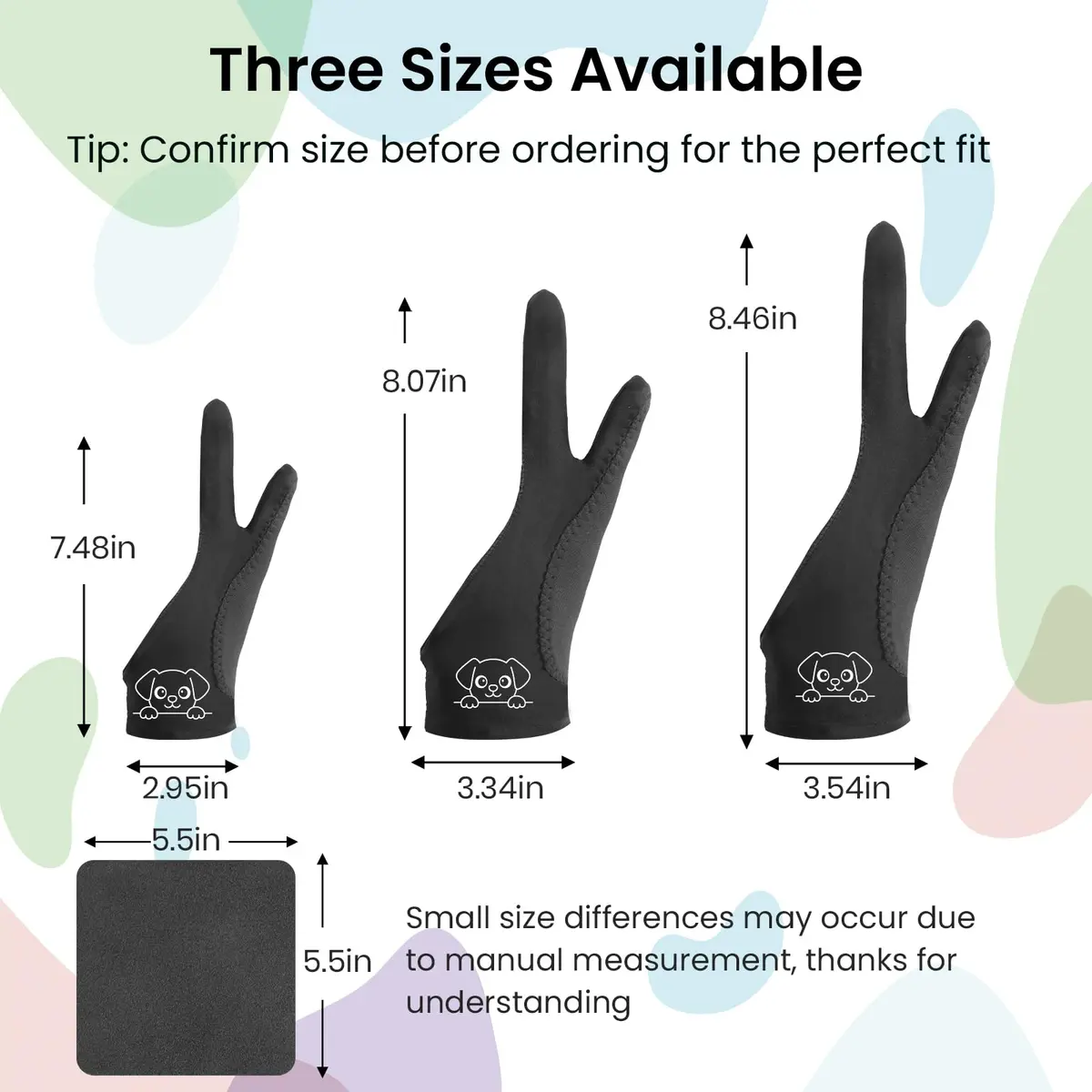 Kortimu Cute Puppy Drawing Glove: 3-Layer Palm Rejection for iPad & Drawing Tablet - view 8
