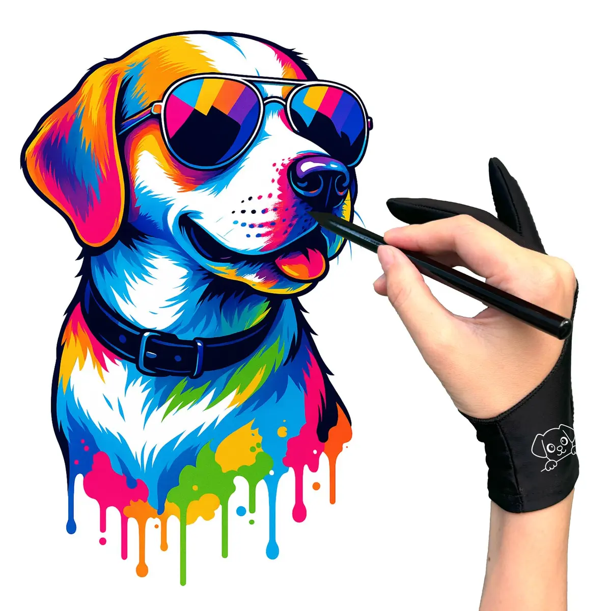 Kortimu Cute Puppy Drawing Glove: 3-Layer Palm Rejection for iPad & Drawing Tablet - view 2