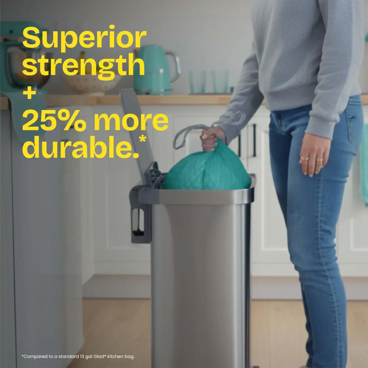 Glad Tall Kitchen Trash Bags 13 Gallon, MaxStrength Drawstring | Strong Bags for Indian Homes - view 6