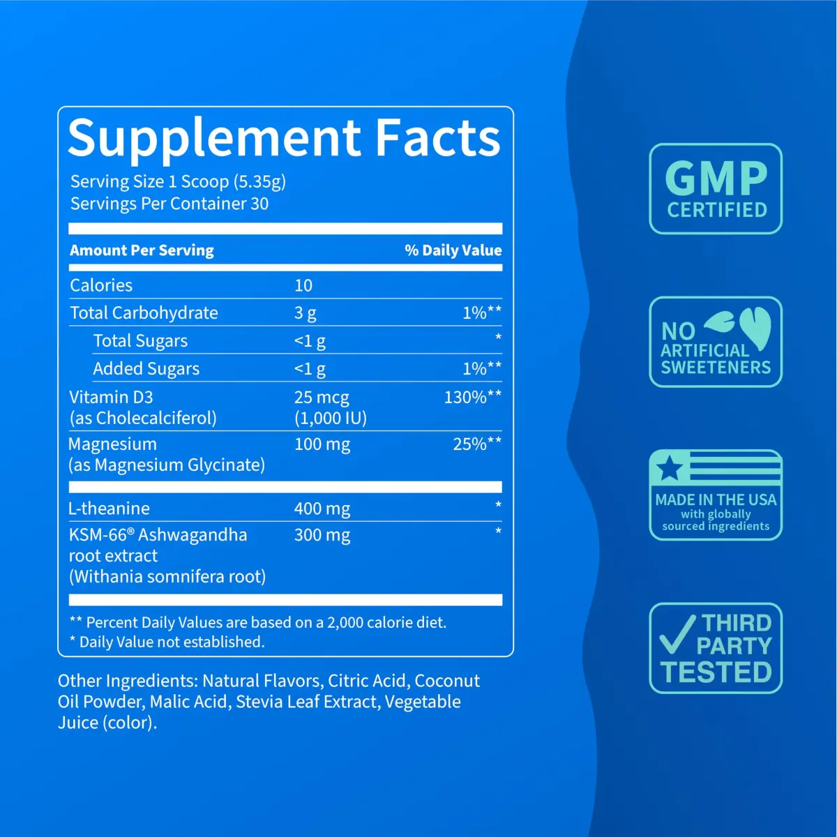 Nello Supercalm Powdered Drink Mix Tub, Cortisol Reducer & Sleep Aid Supplement 4.76 oz (135 g) | Adaptogenic Powder for Stress & Sleep Support - view 4