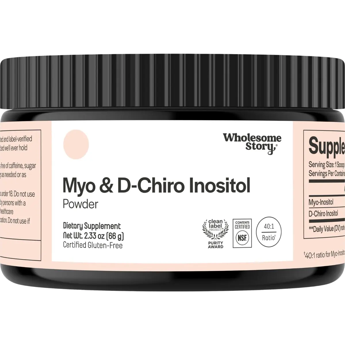 Wholesome Story Myo-Inositol & D-Chiro Inositol Supplement Powder for Women | Hormonal Balance & Ovarian Support | 40:1 Ratio | 180 Servings - main product image