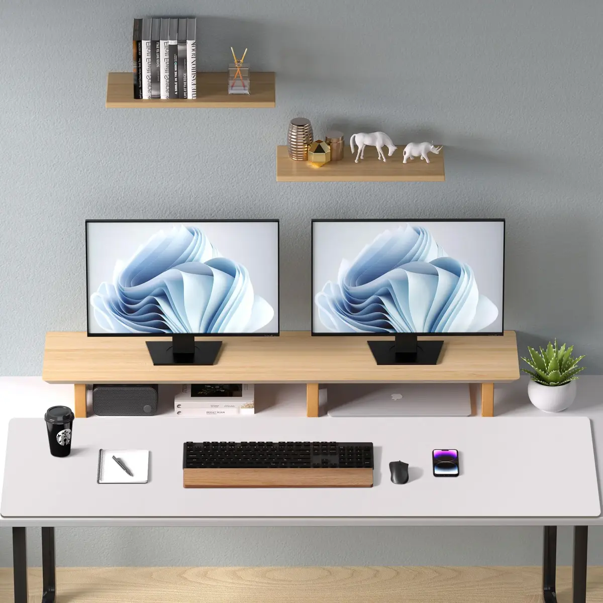Aothia Faux Leather Desk Mat Pale Lavender White 120cm x 60cm (47.2" x 23.6") | Smooth Waterproof Writing Surface - view 9