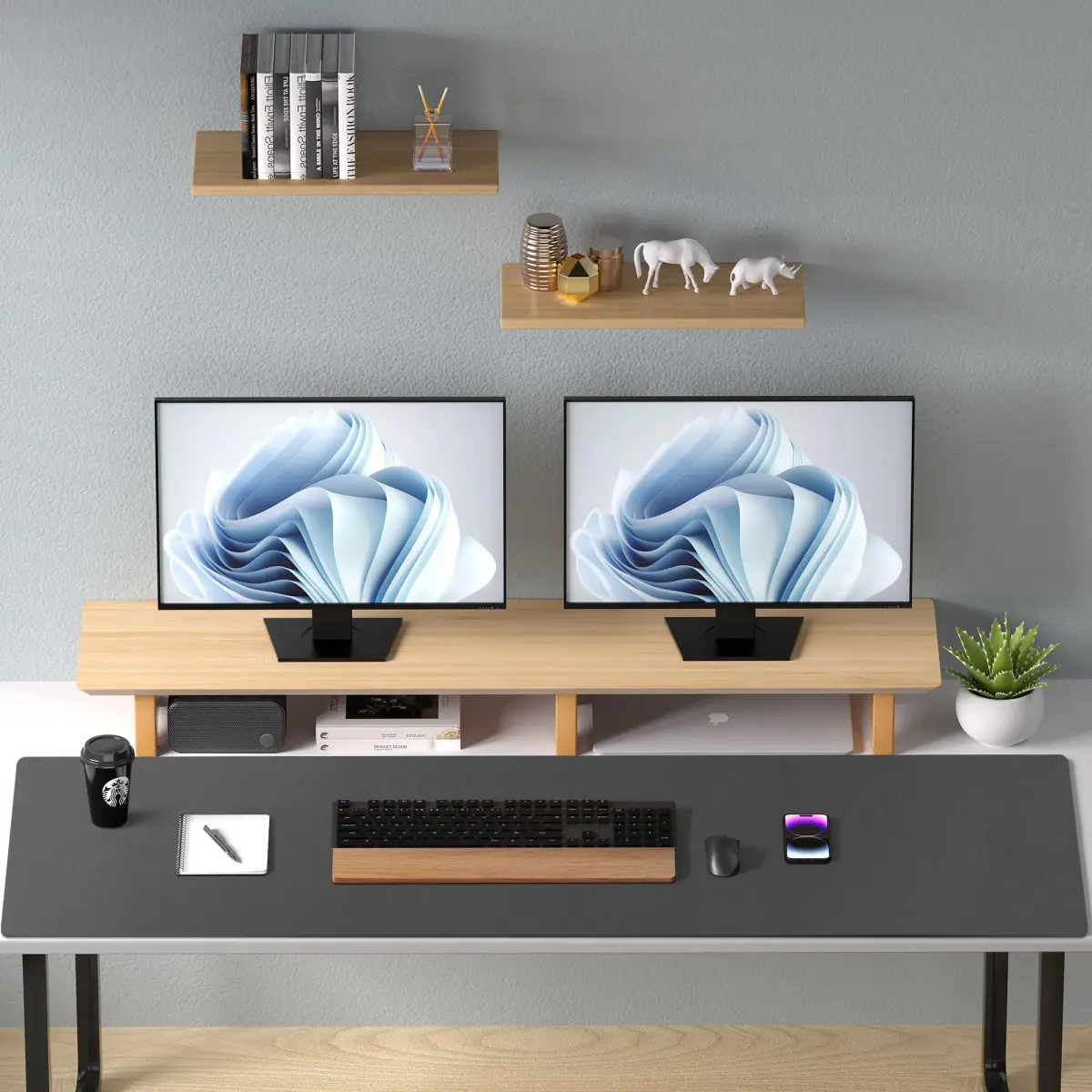 Aothia Faux Leather Desk Mat 119 cm x 60 cm (47.2" x 23.6") | Smooth PU Leather Writing Surface for Office and Home - view 9