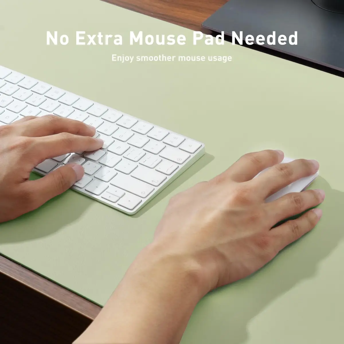 Aothia Grass Green Faux Leather Desk Mat 47.2" x 23.6" | Protects Your Desk with Professional Style - view 4