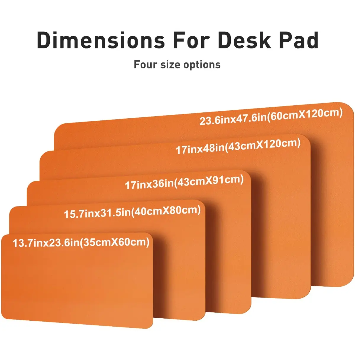 Aothia Hermes Orange Faux Leather Desk Mat 120cm x 60cm (47.2" x 23.6") | Non-Slip PU Leather Blotter for Office and Home - view 5