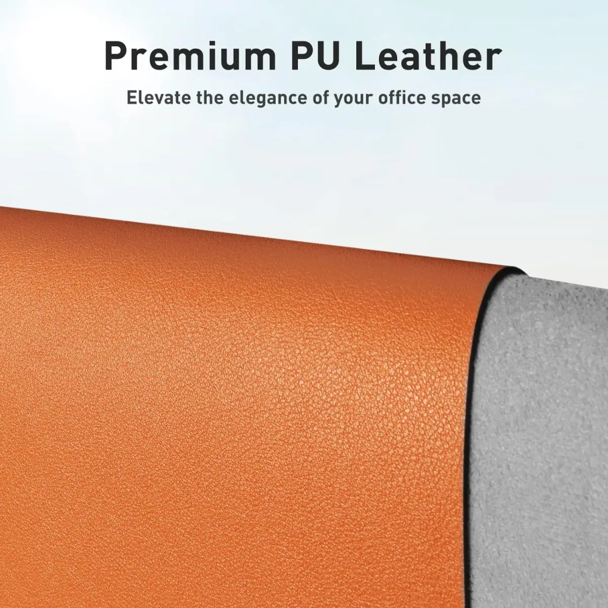 Aothia Hermes Orange Faux Leather Desk Mat 120cm x 60cm (47.2" x 23.6") | Non-Slip PU Leather Blotter for Office and Home - view 2
