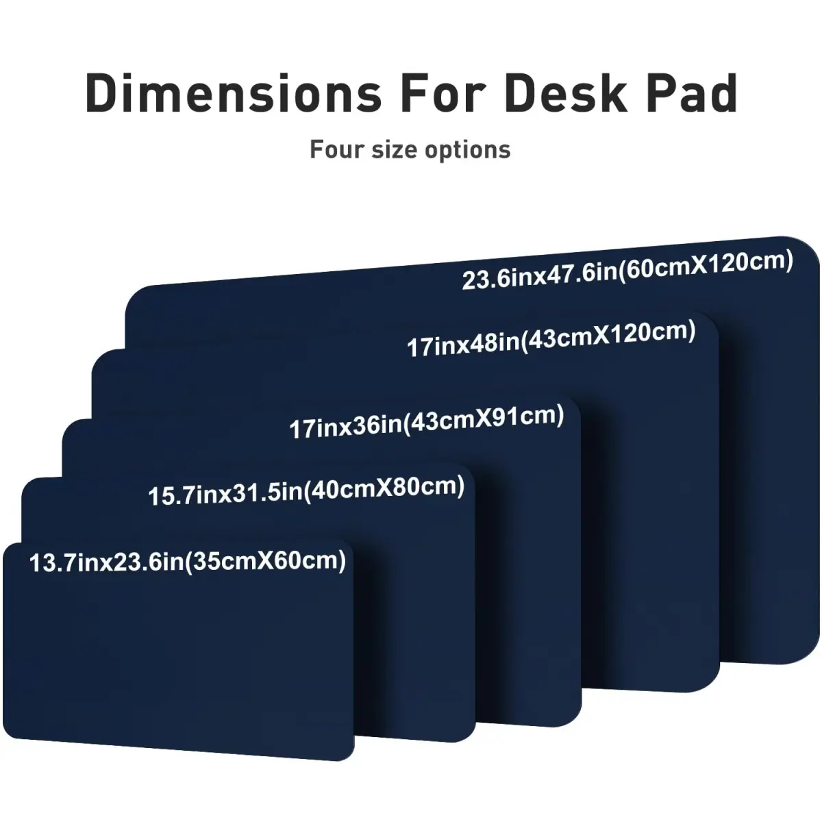 Aothia Dark Blue Faux Leather Desk Mat 119cm x 60cm (47.2" x 23.6") | Non-Slip PU Leather Blotter - view 5