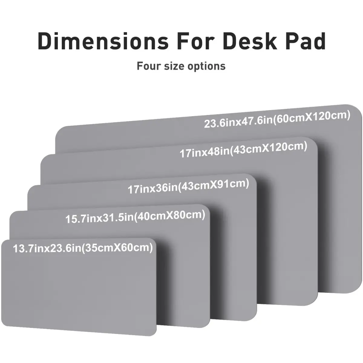 Aothia Faux Leather Desk Mat Large Mouse Pad 47.2" x 23.6" Light Grey | Protects Your Desk with Modern Professional Style - view 5