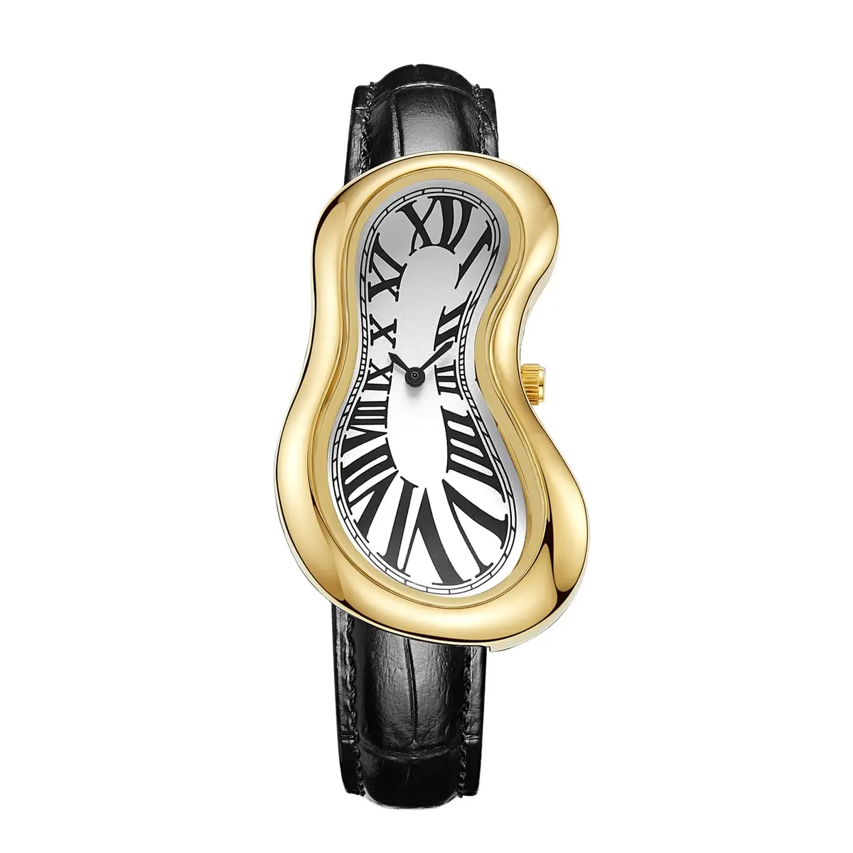 PINTIME Melting Art Stainless Steel Watch Gold | Distorted Dial Design - main product image