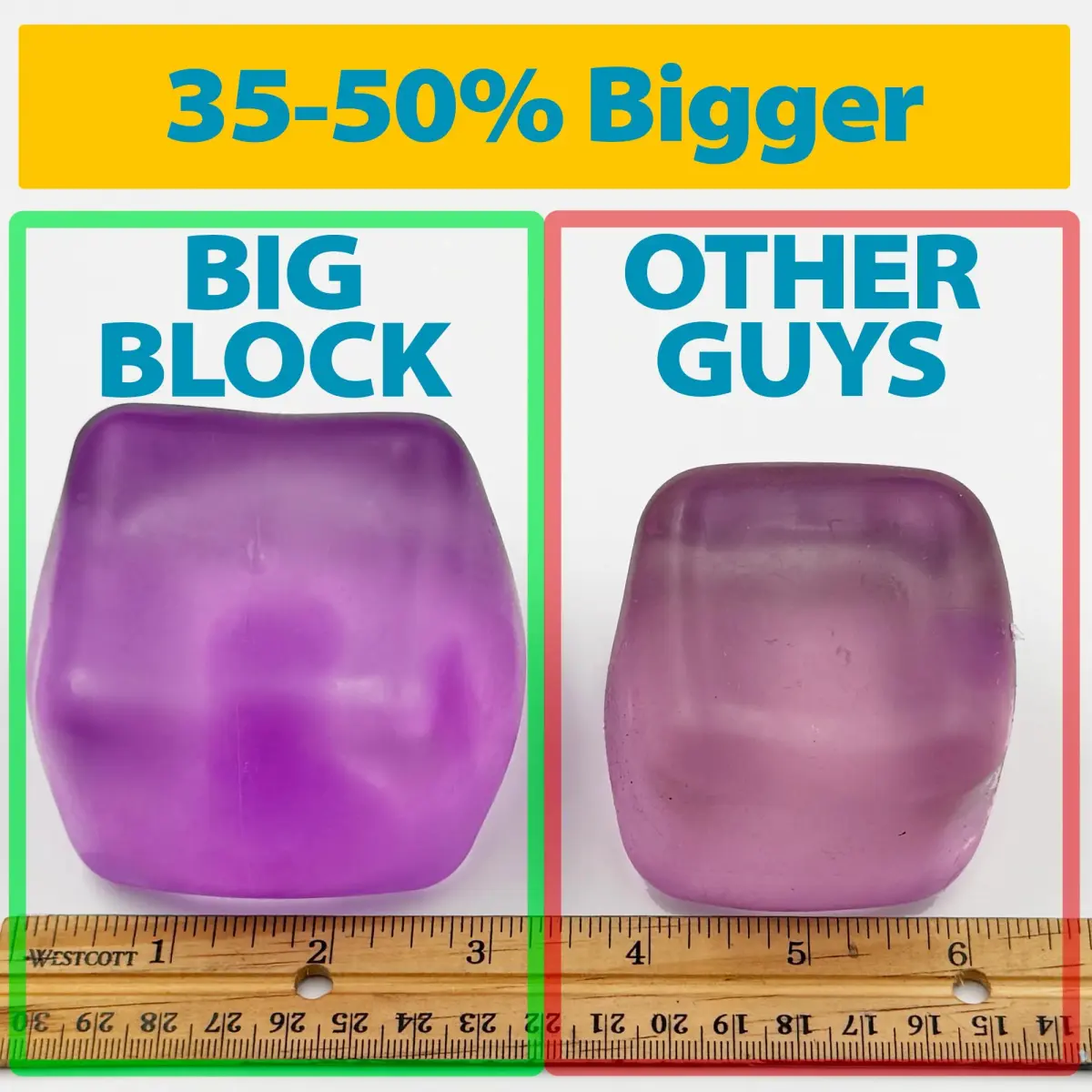 Squeez'M Big Block Stress Cube Purple Squishy Fidget Toy 6.35cm (2.5 inch) | ASTM Certified Non-Toxic Sensory Toy - view 4
