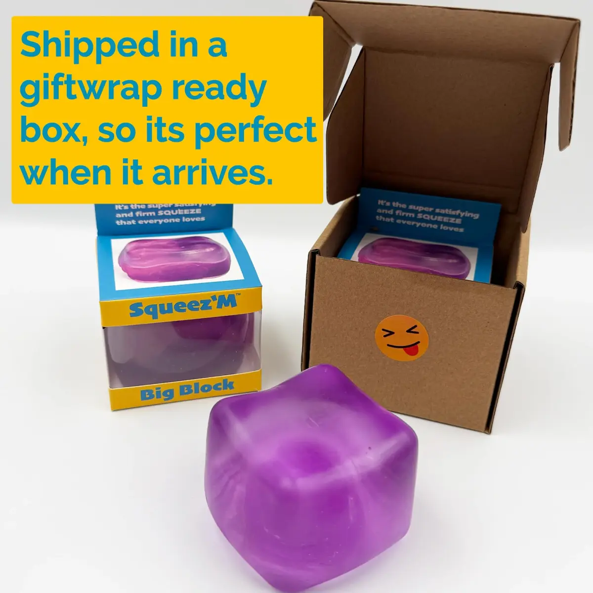 Squeez'M Big Block Stress Cube Purple Squishy Fidget Toy 6.35cm (2.5 inch) | ASTM Certified Non-Toxic Sensory Toy - view 6