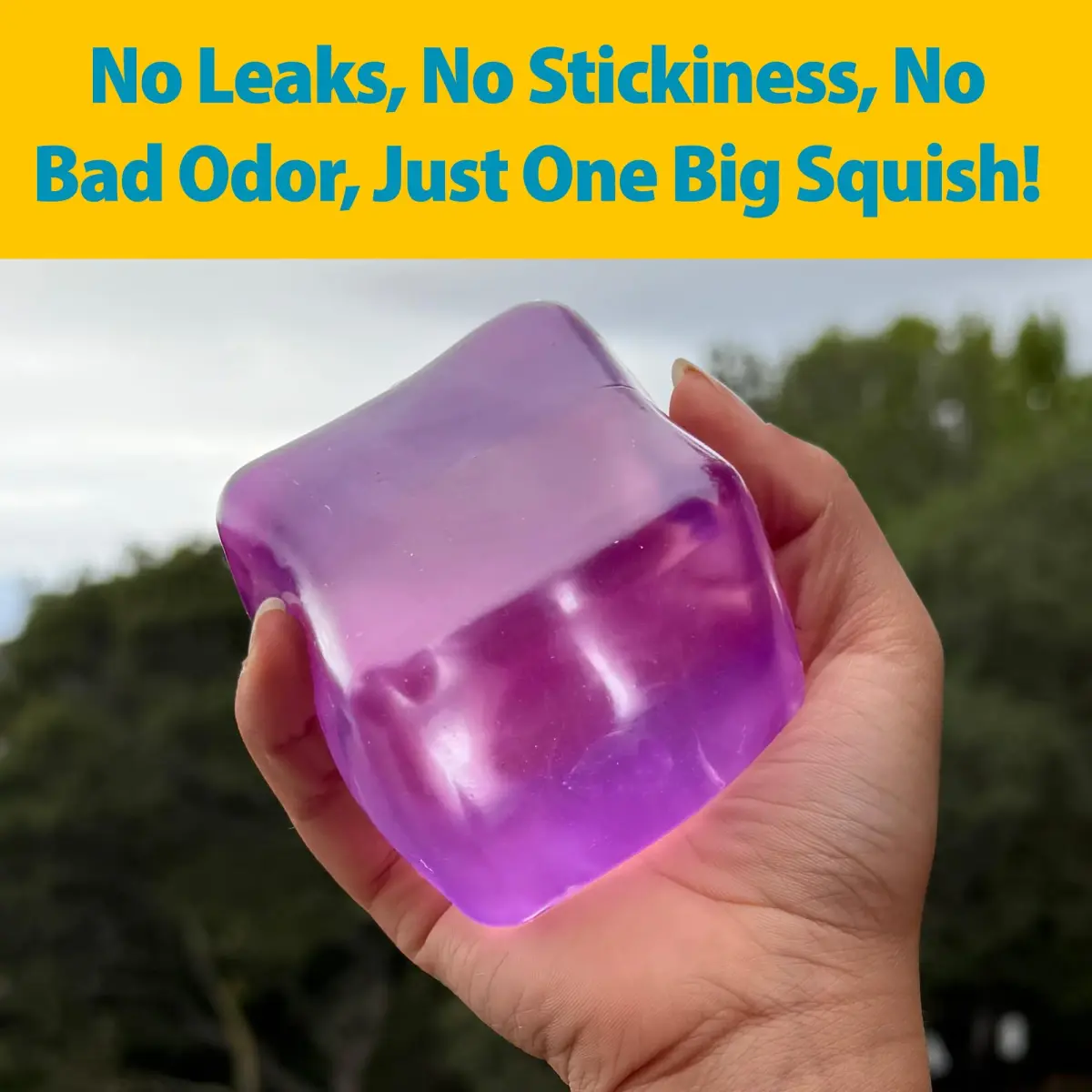 Squeez'M Big Block Stress Cube Purple Squishy Fidget Toy 6.35cm (2.5 inch) | ASTM Certified Non-Toxic Sensory Toy - view 8