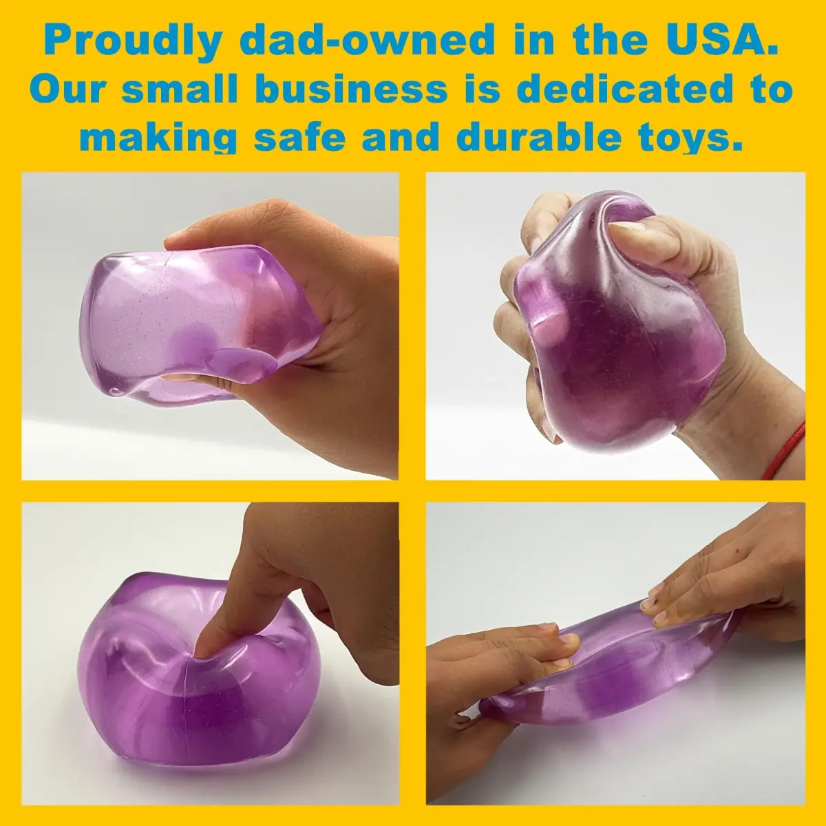 Squeez'M Big Block Stress Cube Purple Squishy Fidget Toy 6.35cm (2.5 inch) | ASTM Certified Non-Toxic Sensory Toy - view 3