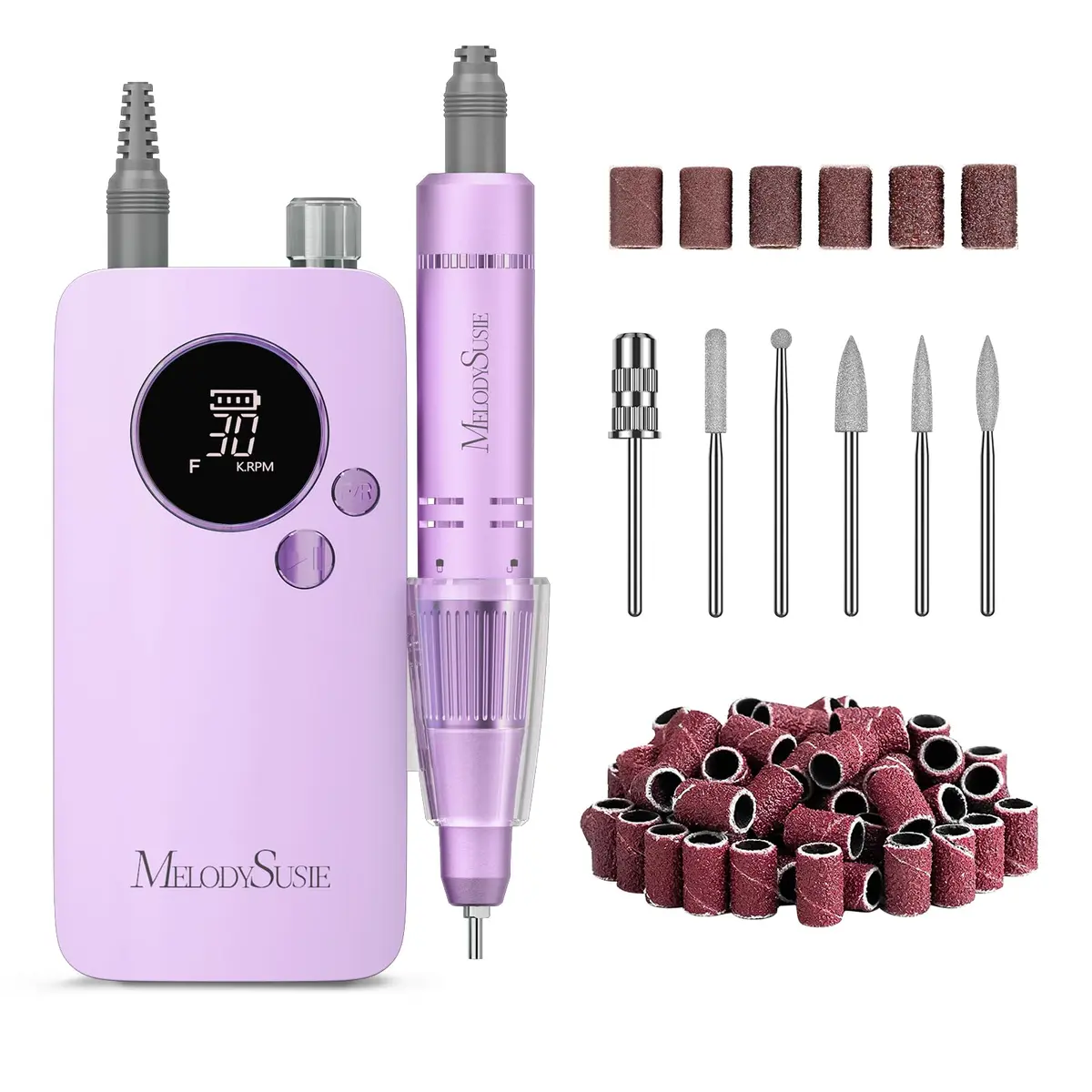 MelodySusie SC320F Rechargeable Nail Drill 30,000 RPM | Beginner-Friendly E-File with Pastel Design, 8-12 Hour Battery Life - main product image