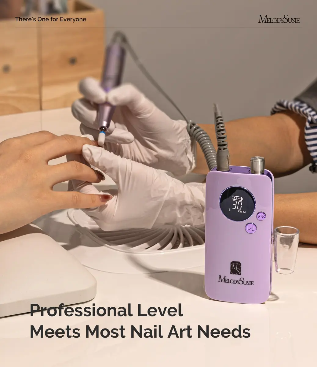 MelodySusie SC320F Rechargeable Nail Drill 30,000 RPM | Beginner-Friendly E-File with Pastel Design, 8-12 Hour Battery Life - view 5