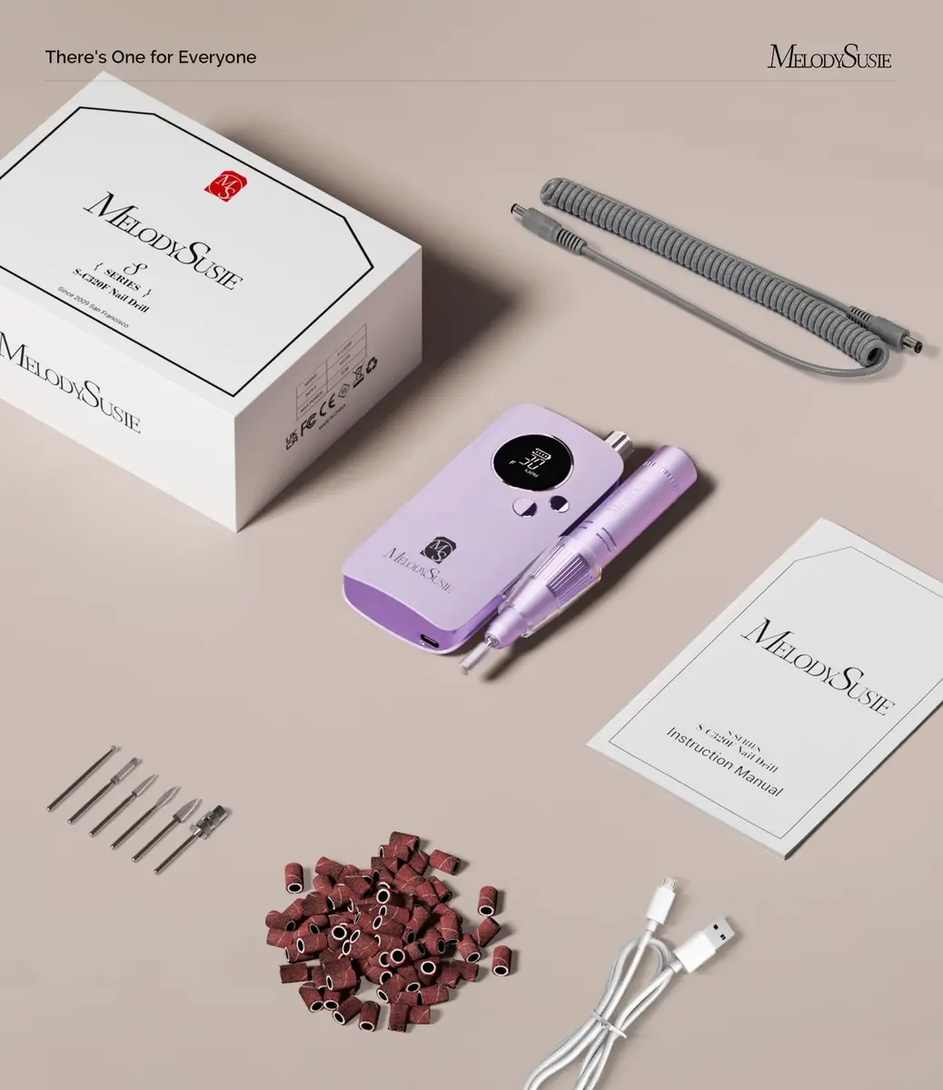 MelodySusie SC320F Rechargeable Nail Drill 30,000 RPM | Beginner-Friendly E-File with Pastel Design, 8-12 Hour Battery Life - view 7