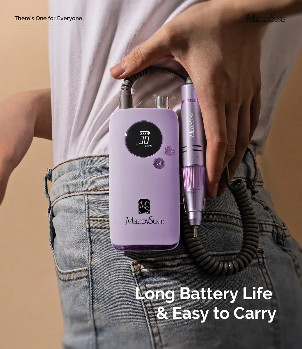 MelodySusie SC320F Rechargeable Nail Drill 30,000 RPM | Beginner-Friendly E-File with Pastel Design, 8-12 Hour Battery Life - view 2
