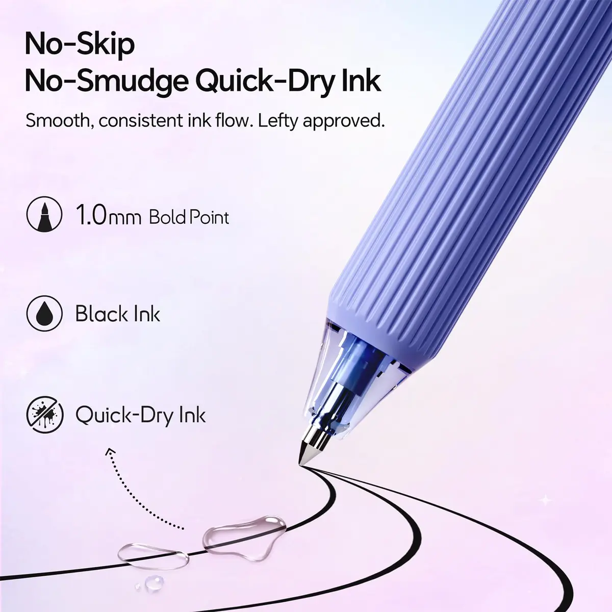 WRITECH Nebula Gel Pens 1.0mm Black Ink 4 Count | Smooth Writing for Journaling & Note Taking - view 2