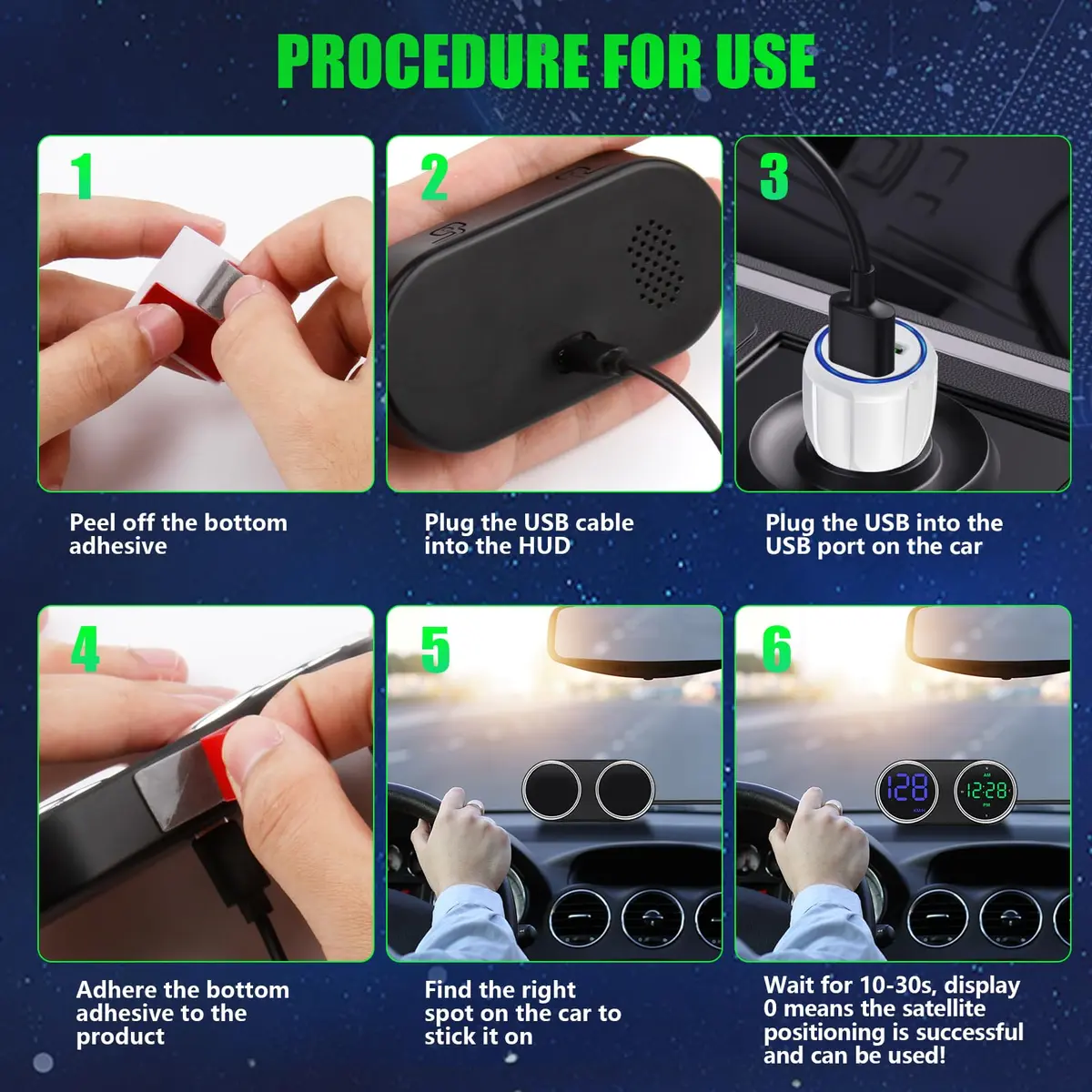 GUGUMO GPS Digital Speedometer for Car MPH | Universal HUD Speed Meter with LED Display - view 6