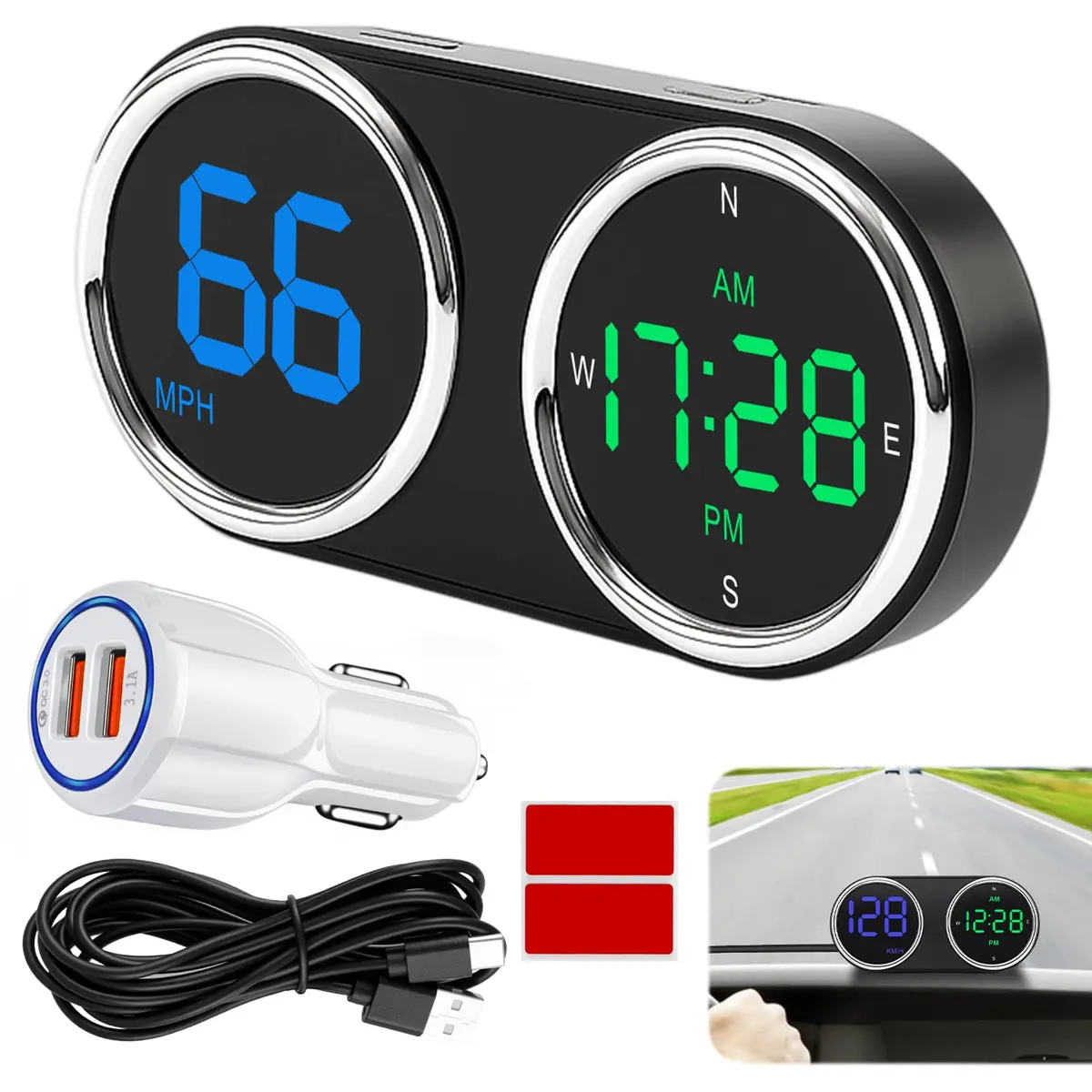 GUGUMO GPS Digital Speedometer for Car MPH | Universal HUD Speed Meter with LED Display - view 8
