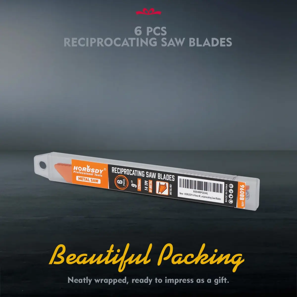 HORUSDY 9-Inch 14TPI Bi-Metal Reciprocating Saw Blades (6-Pack, 22.86 cm) | Heavy-Duty Metal Cutting - view 8