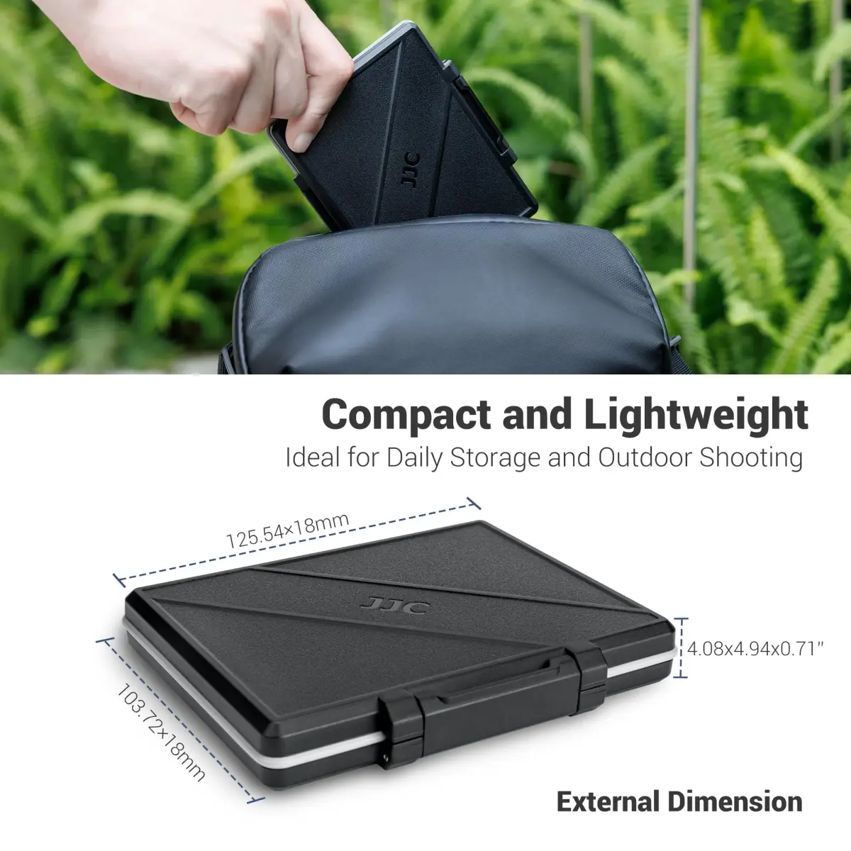 JJC 45-Slot Memory Card Case for 30 Micro SD & 15 SD Cards with AirTag Slot | Water-Resistant, Anti-Shock, Anti-Dust Organizer - view 8