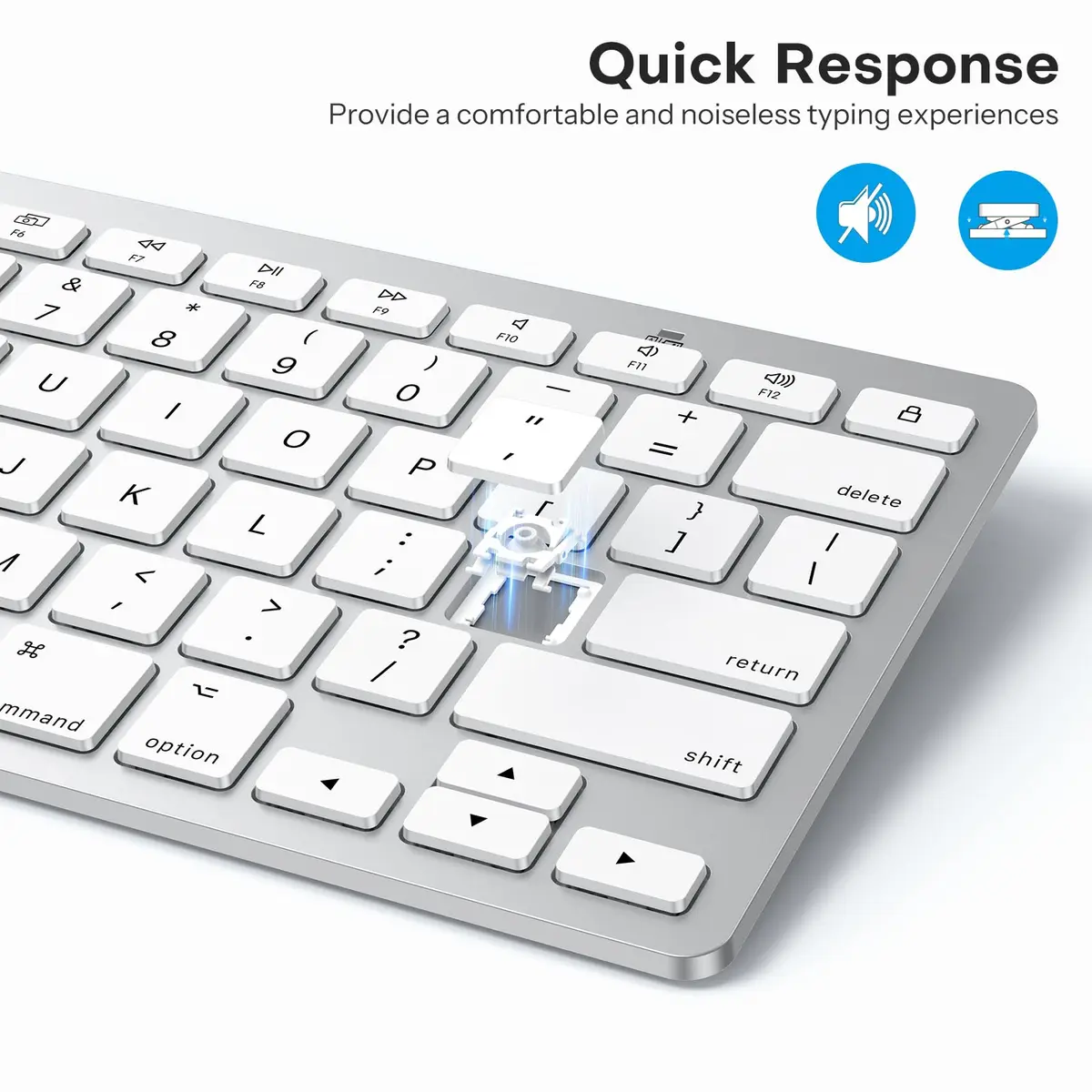 OMOTON Wireless Keyboard for Mac, Bluetooth Stable, No Numpad, Travel Size | Compact, Ergonomic, Mac-Compatible - view 9
