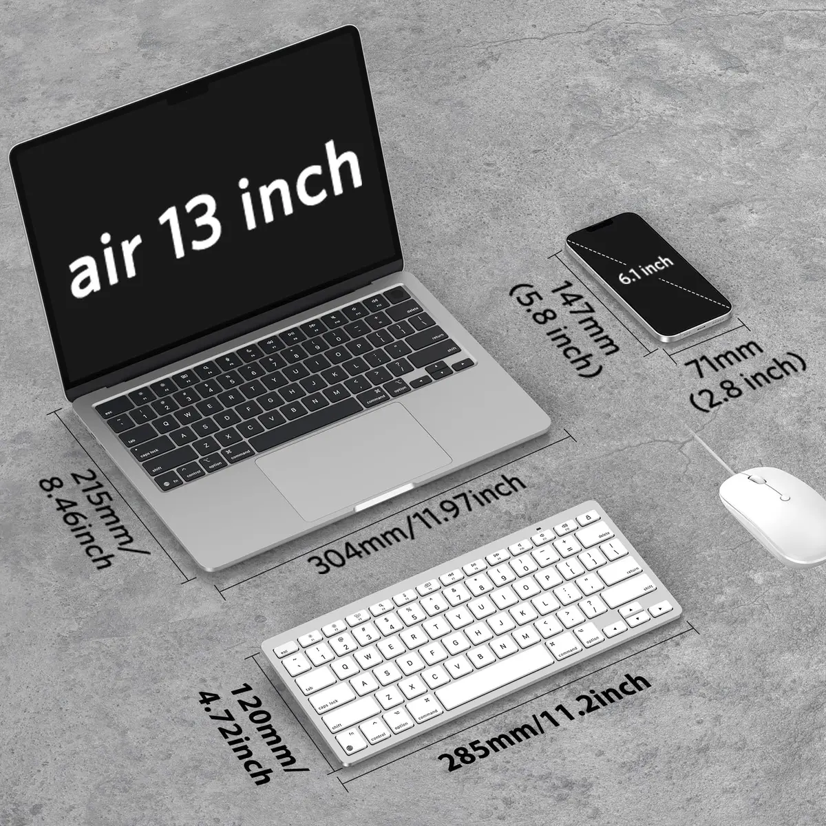 OMOTON Wireless Keyboard for Mac, Bluetooth Stable, No Numpad, Travel Size | Compact, Ergonomic, Mac-Compatible - view 3