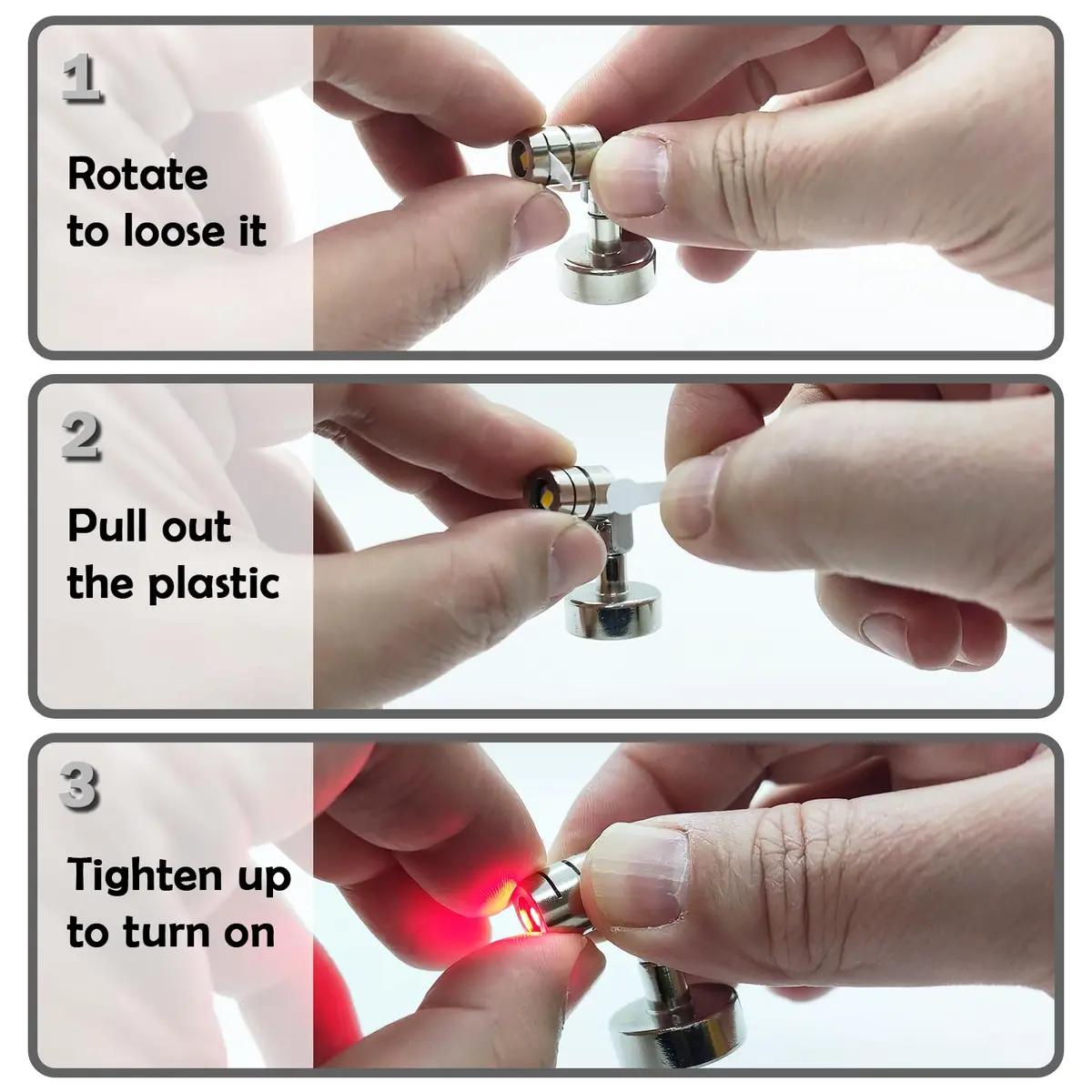 SUZEYAR Red Miniature LED Spot Lights 4 Pack | Battery Operated, Wireless, Mini Size for Artwork & Decor - view 3