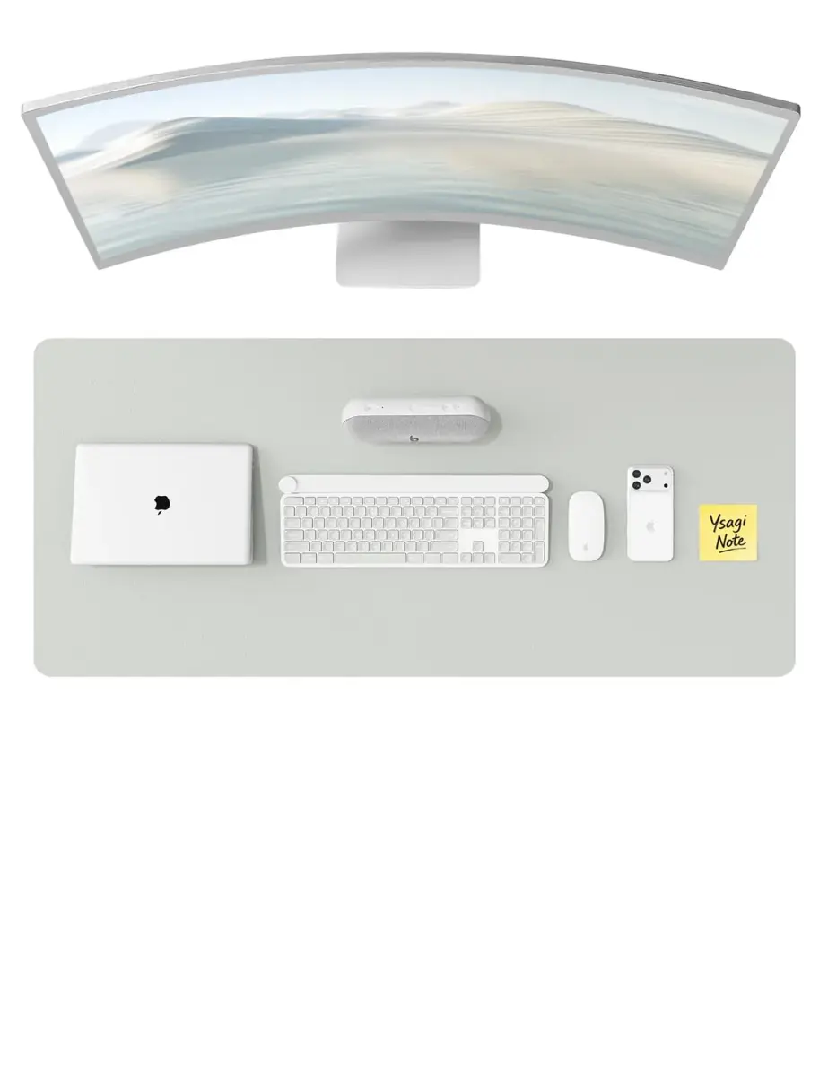 YSAGi PU Leather Desk Protector Mat 120cm x 43cm (47" x 17") | Protects Desks from Scratches, Spills, and Heat - main product image