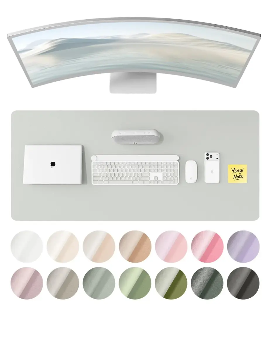 YSAGi PU Leather Desk Protector Mat 120cm x 43cm (47" x 17") | Protects Desks from Scratches, Spills, and Heat - view 8