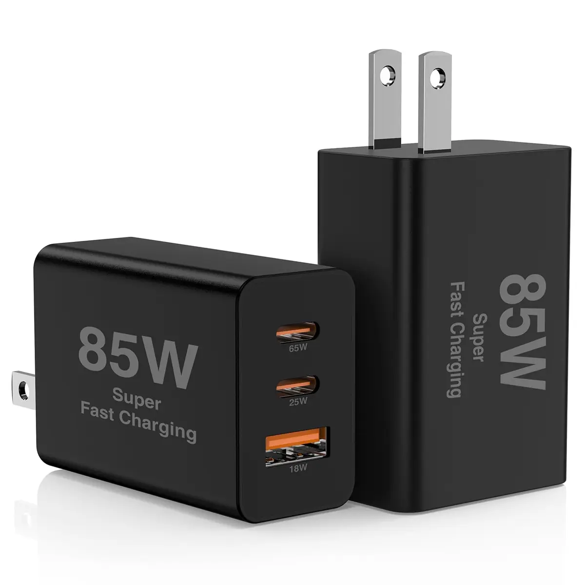 Hzevn 2Pack 85W USB C Wall Charger Block with 3 Ports | Super Fast Charging for MacBook & iPhone - main product image