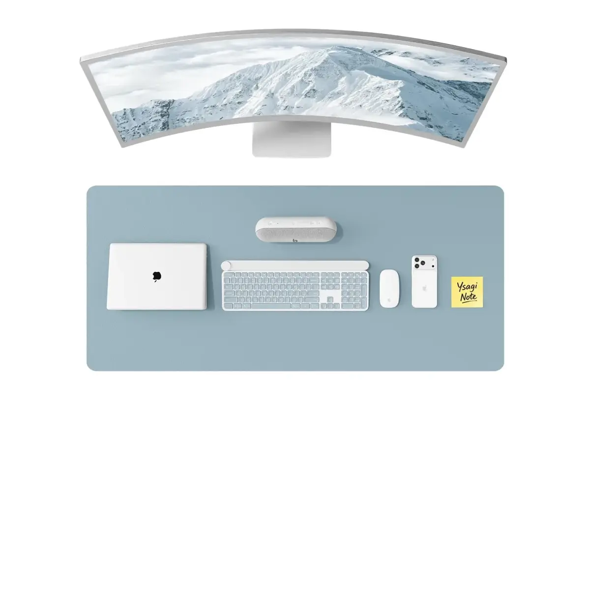 YSAGi Ice Blue Desk Protector Mat 117cm x 43cm (47" x 17") | Protects Desks & Doubles as Large Mouse Pad - main product image