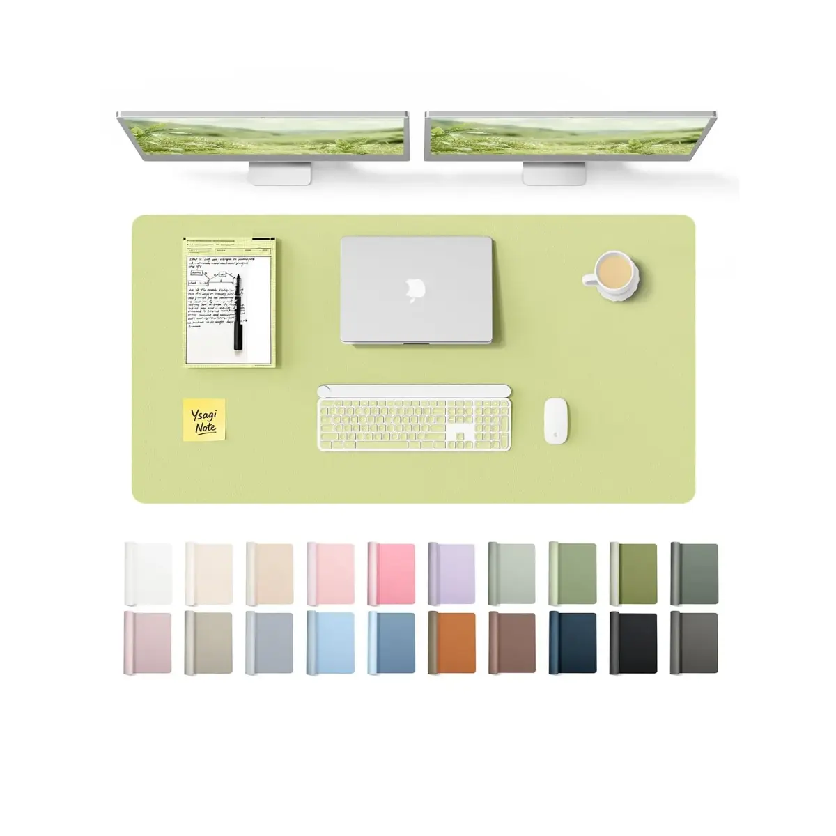YSAGi Leather Desk Protector Peak Green 120cm x 60cm (47.2" x 23.6") | Protects Desks, Doubles as Large Mouse Pad - main product image