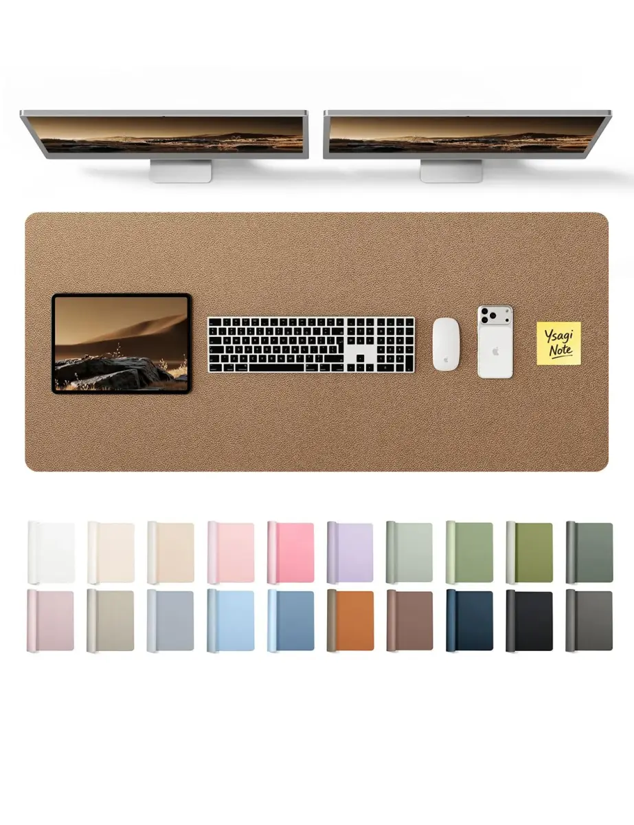 YSAGi Large PU Leather Desk Pad Protector 109cm x 43cm (43" x 17") | Protects Desks, Doubles as Mouse Pad - main product image
