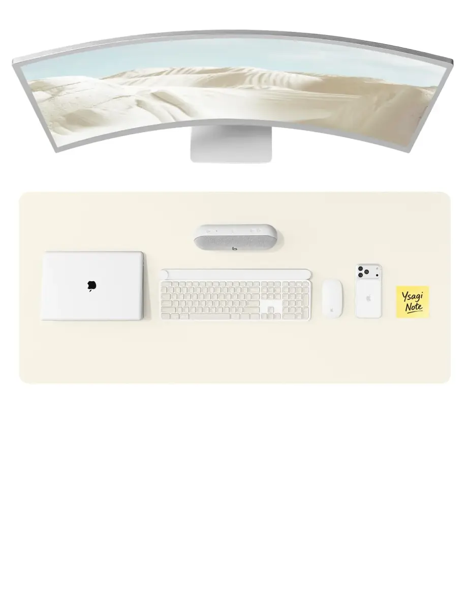 YSAGi Leather Desk Protector 47" x 17" (119 cm x 43 cm) | Protects Desks, Doubles as Large Mouse Pad - main product image