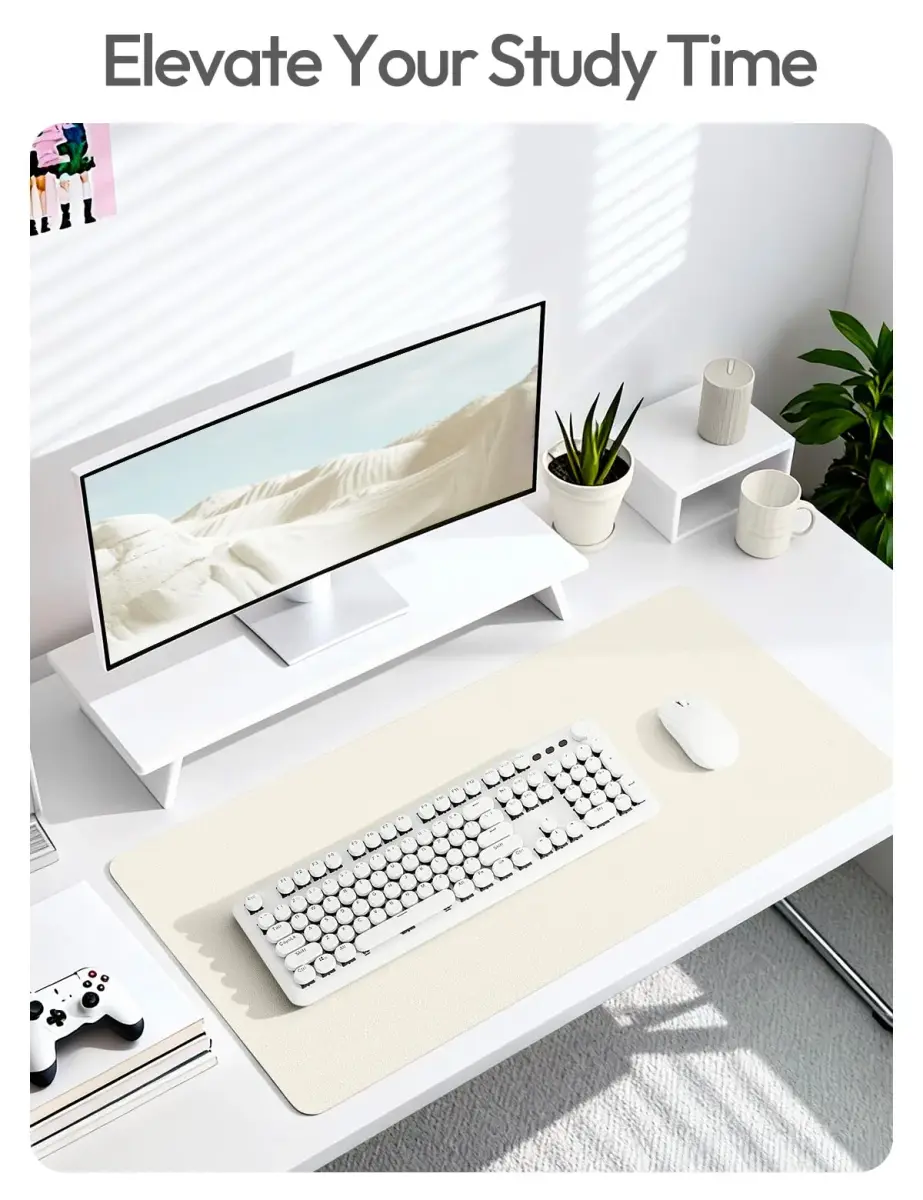 YSAGi Leather Desk Protector 47" x 17" (119 cm x 43 cm) | Protects Desks, Doubles as Large Mouse Pad - view 6
