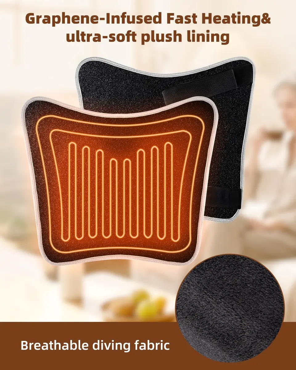 AASSOO Graphene Hip Heating Pad for Sciatica Pain Relief 18.5" x 16" | Fast Heating & Auto-Off - view 5