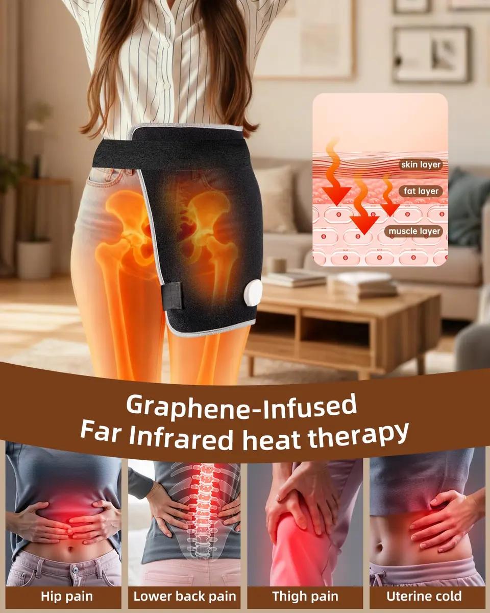 AASSOO Graphene Hip Heating Pad for Sciatica Pain Relief 18.5" x 16" | Fast Heating & Auto-Off - view 4
