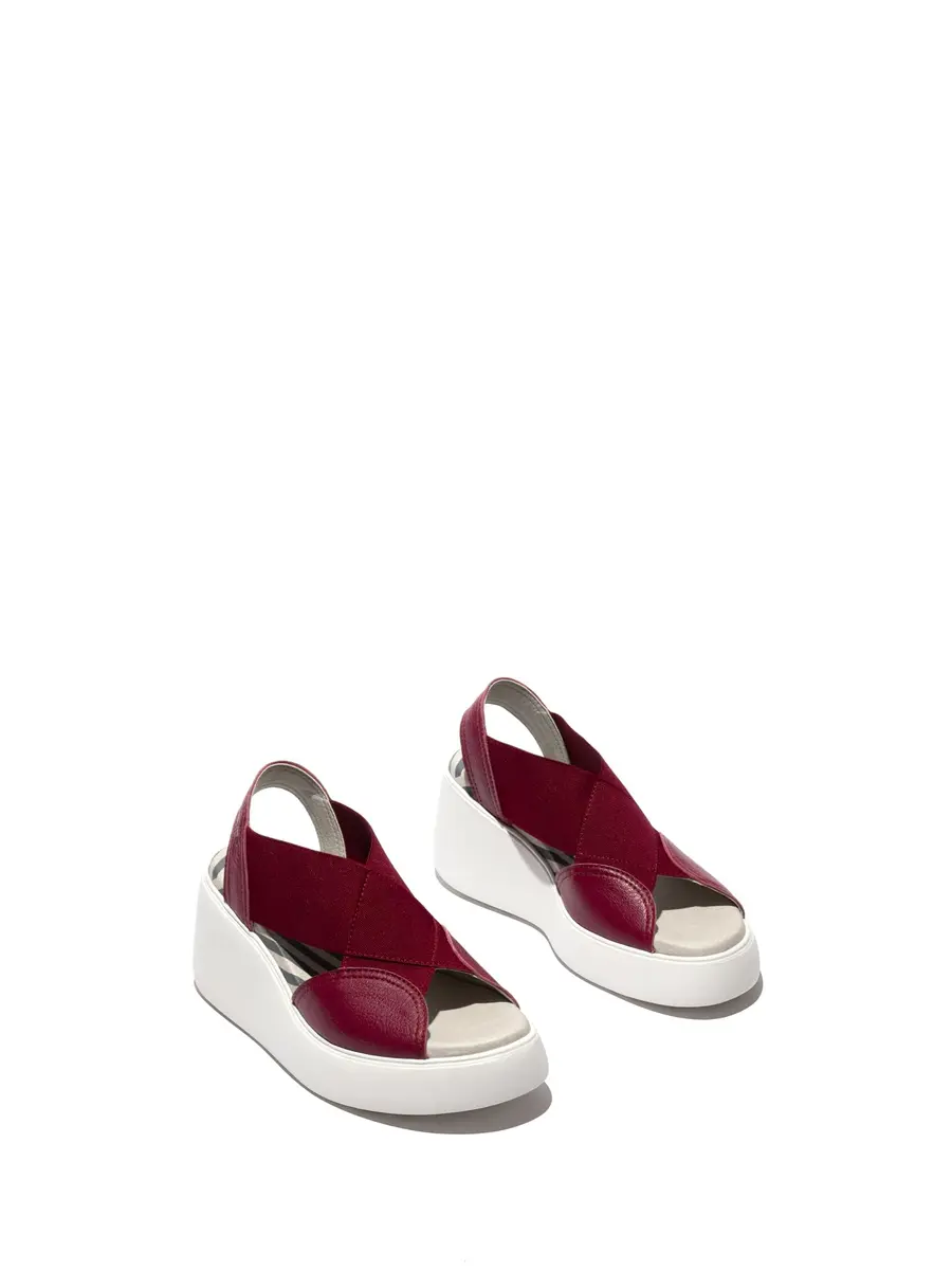 FLY London Women's Daif216fly Sandal, berry, 5.5 | Casual Comfort with Wedge Heel - view 2