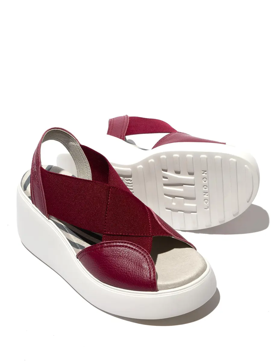 FLY London Women's Daif216fly Sandal, berry, 5.5 | Casual Comfort with Wedge Heel - view 4