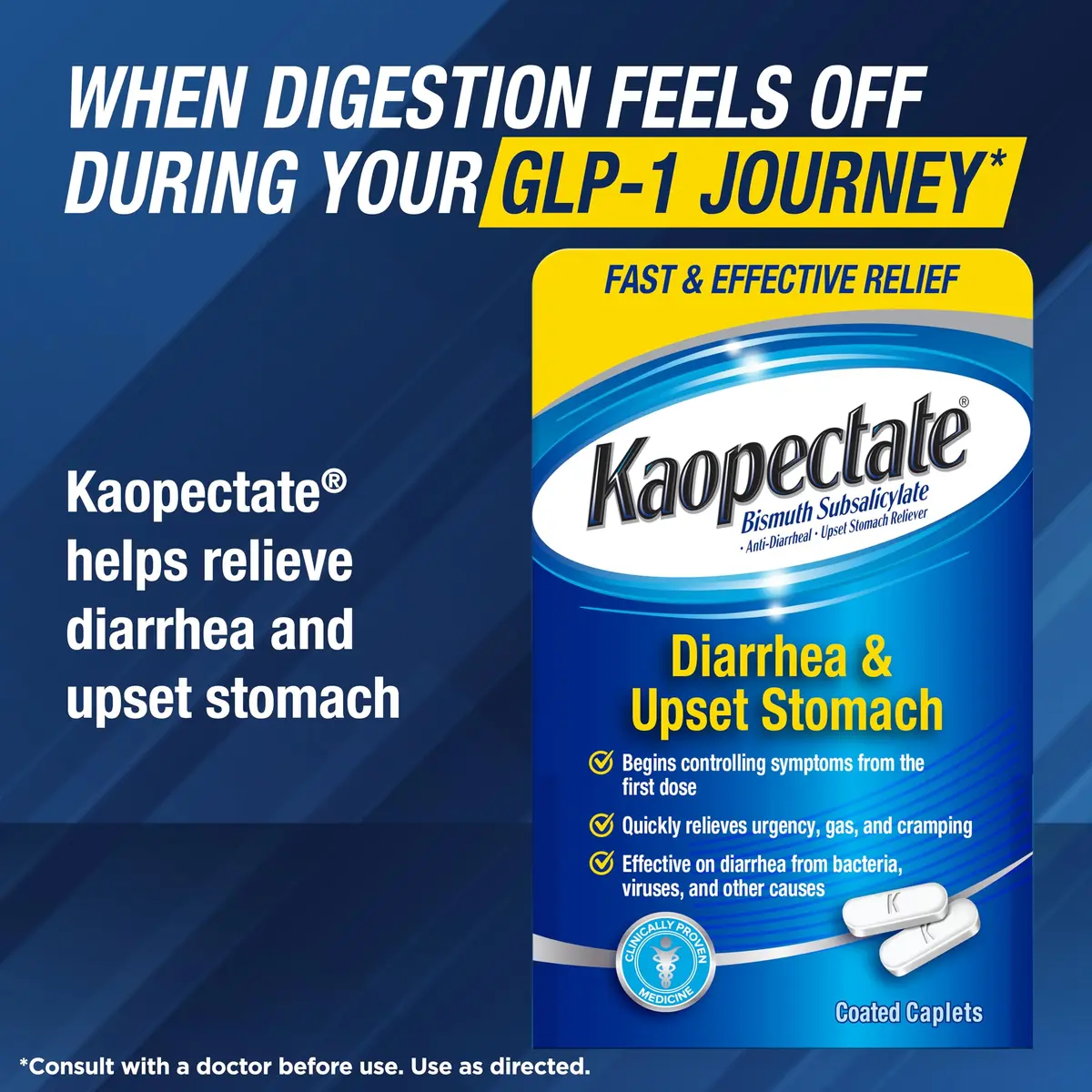 Kaopectate Multi-Symptom Anti-Diarrheal & Upset Stomach Reliever, 84 Caplet | Fast GI Discomfort Relief for Adults - view 9