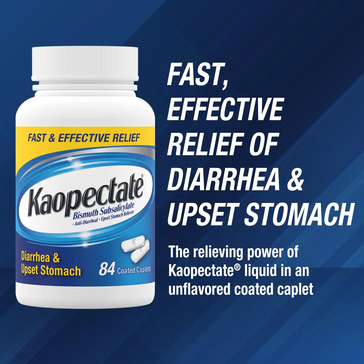 Kaopectate Multi-Symptom Anti-Diarrheal & Upset Stomach Reliever, 84 Caplet | Fast GI Discomfort Relief for Adults - view 3
