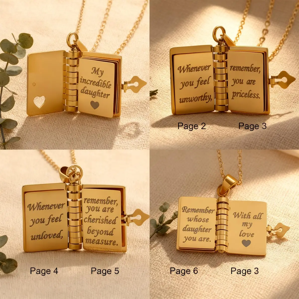 Roe Dolph My Little Star Book Necklace Gift for Daughter & Granddaughter | Meaningful Jewelry for Mothers Day - view 5